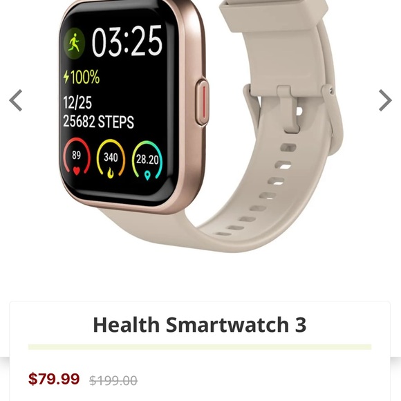 Elegant Smartwatch with Gold Case and White Band - Picture 6 of 6